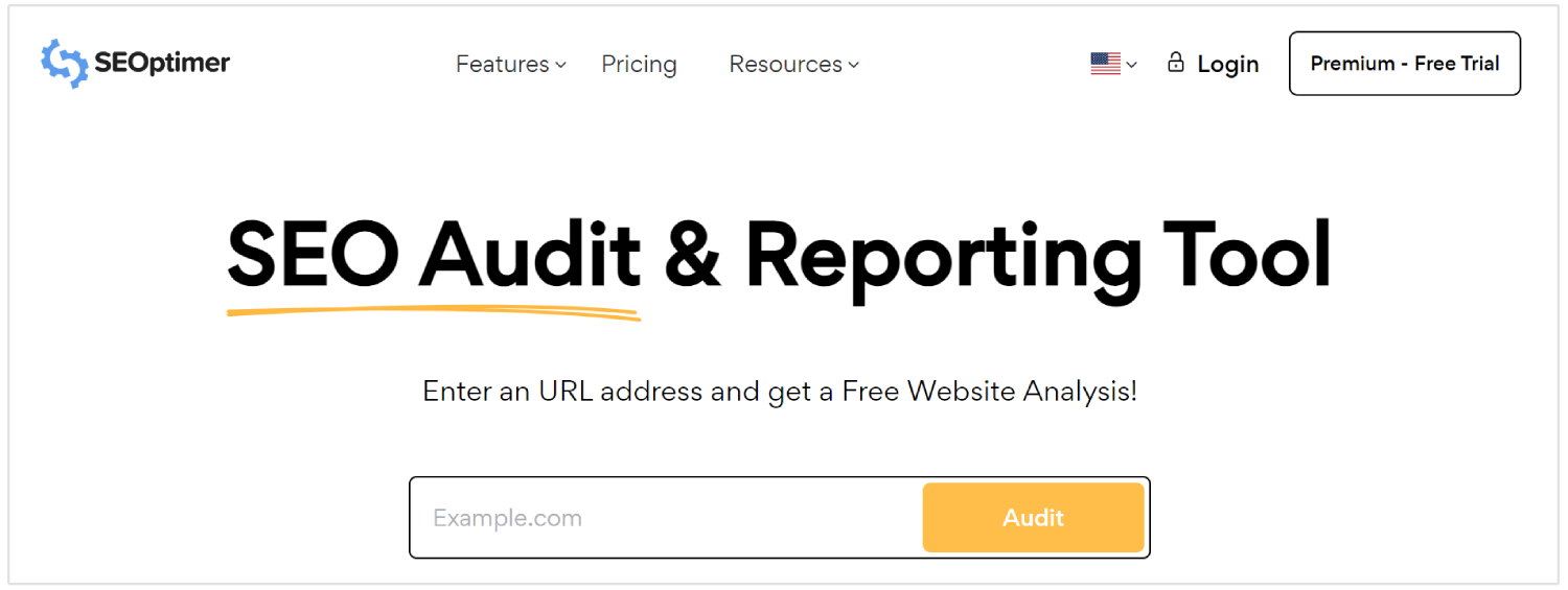 seoptimer website audit tool